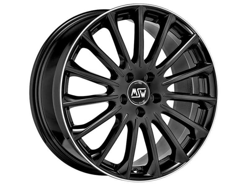 Диск MSW 30 Gloss Black Polished Lip R20 W9.5 PCD5x112 ET22 DIA73.1