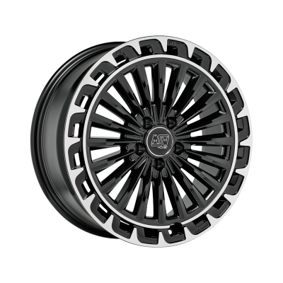 Диск MSW 32 Gloss Black Polished Lip R20 W8.5 PCD5x112 ET33 DIA66.46
